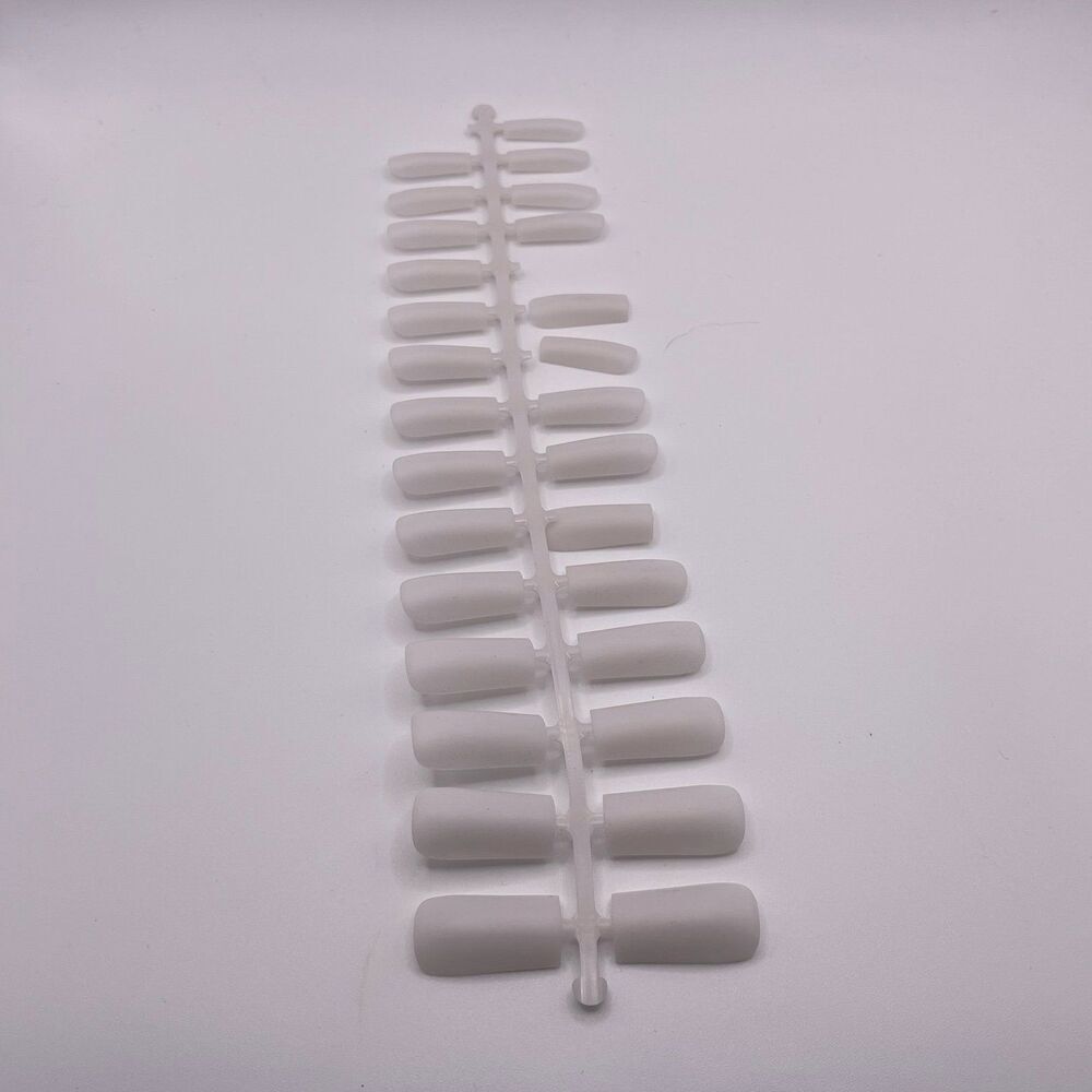 BtArtBoxNails Milky White Long Square Gel Nail X-Coat Tips